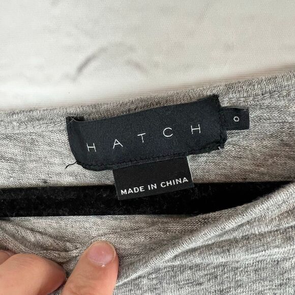 HATCH Collection Maternity Linen T-Shirt Gray Size S Casual Spring Wear - Picture 5 of 7